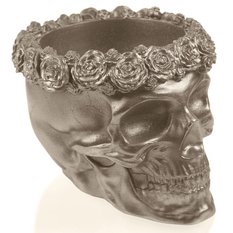 Donica Skull Flowers Brass Poli  11 cm - Miniaturka zdjęcia nr 3