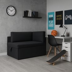 Sofa rozkładana dziecięca Viluś 108x81x78 cm narożnik jednoosobowy do pokoju z funkcją spania i przechowywania dla dzieci grafit - Miniaturka zdjęcia nr 4