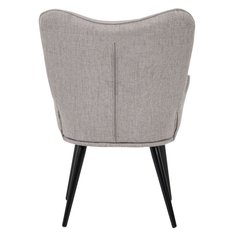 Fotel VIA tapicerowany wypoczynkowy 69x63x89 cm do salonu biura nogi czarne, jasnoszary - Miniaturka zdjęcia nr 7