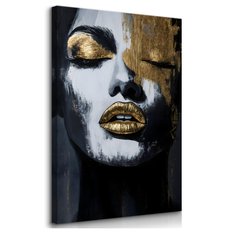 Obraz Na Płótnie Do Salonu Portret Kobiety Styl Glamour Abstrakcja 80x120cm - Miniaturka zdjęcia nr 1