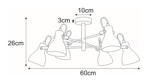 Lampa sufitowa K-8109 KANTI 60x26x60 cm do salonu lub pokoju biały/czarny nr. 8