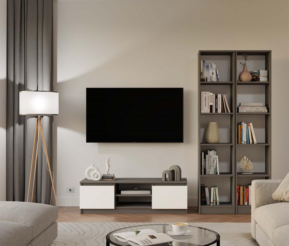 Regał Onyx 182x40x30 cm do salonu antracyt  nr. 9