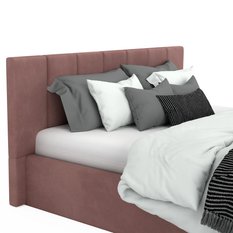 Łóżko tapicerowane 160x200 premium z pojemnikiem do sypialni brudny róż wezgłowie 107 cm - Miniaturka zdjęcia nr 10
