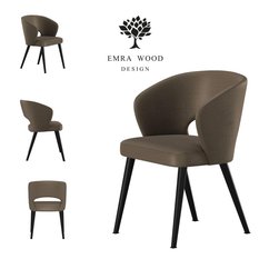 Krzesło DELUXE KR-8 50x60x85 cm welurowe do jadalni brązowy