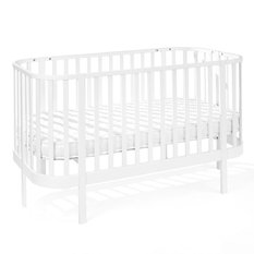 Bukowe łóżeczko dziecięce/ sofa 2w1 (140x70) GRAND - białe