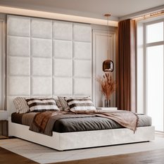 Panele tapicerowane 50x40 na ścianę wezgłowie kremowy - Miniaturka zdjęcia nr 6