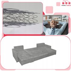 Narożnik Bella BIG 298x74x140 cm kształt U z funkcją spania i przechowywania Angel szary - Miniaturka zdjęcia nr 5