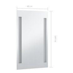 Lustro 60x100 cm do sypialni łazienki ścienne z LED szklane aluminium srebrny - Miniaturka zdjęcia nr 8