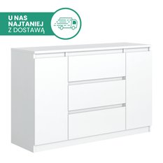 Komoda MARTUSIA 78x120x39 cm cm z 2 drzwiami i 3 szufladami biała do salonu i sypialni z transportem najtaniej - Miniaturka zdjęcia nr 2