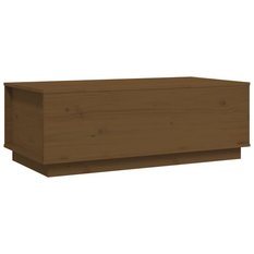 Stolik kawowy 100x50x35 cm z ukrytą przegrodą pod blatem lite drewno sosnowe miodowy brąz do salonu - Miniaturka zdjęcia nr 4