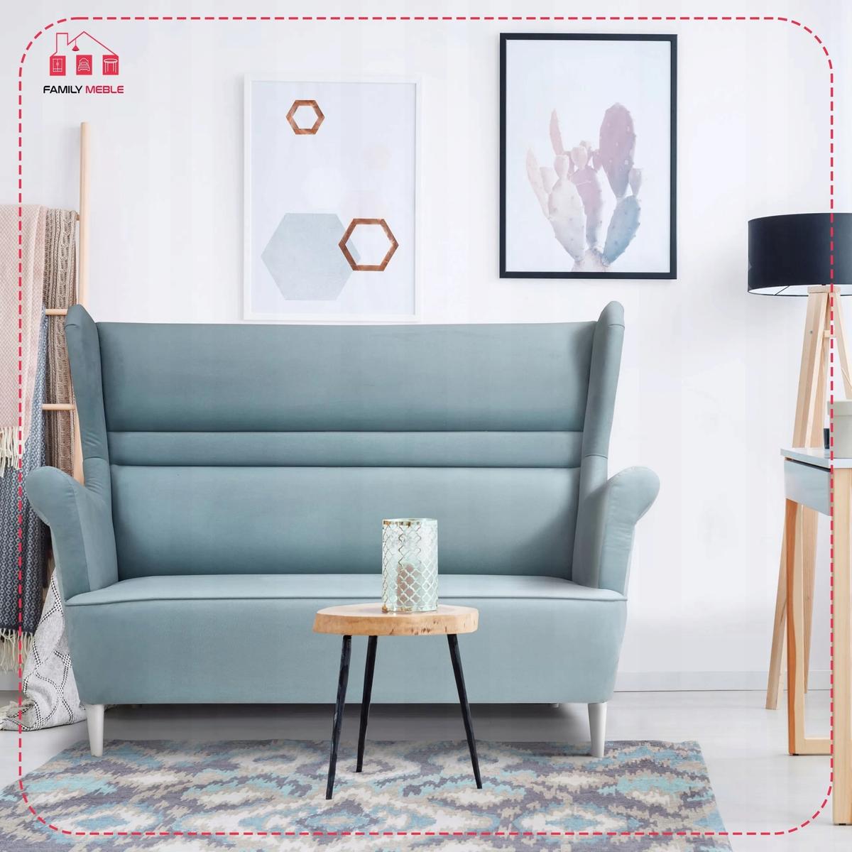 Zestaw wypoczynkowy ZOJA sofa + 2 fotele niebieskie do salonu  nr. 7