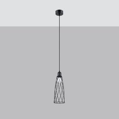 Lampa wisząca SUBA 1 czarna 139x12x12cm nowoczesna E14 do salonu - Miniaturka zdjęcia nr 2