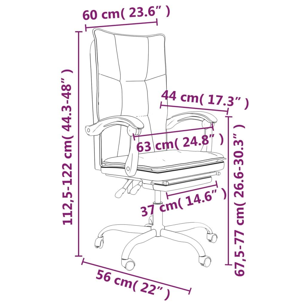 Fotel obrotowy 63x56x122 cm biurowy regulowany brązowy krzesło do biura lub pokoju czy gabinetu albo nauki nr. 11