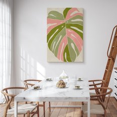 Obraz Do Sypialni Pastelowy Liść Monstaera Natura Styl Boho 80x120cm - Miniaturka zdjęcia nr 4