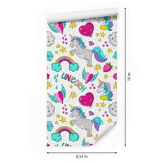 Tapeta dla dzieci – Magiczne kolorowe jednorożce  - Miniaturka zdjęcia nr 2