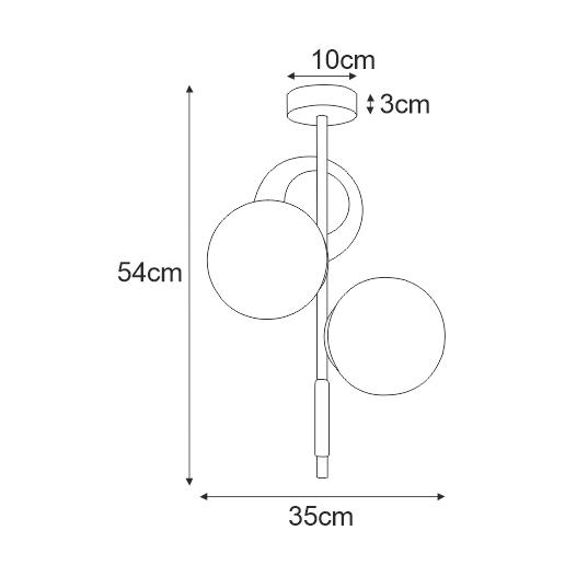 Lampa sufitowa K-4952 TAMBO 35x54x35 cm do salonu lub pokoju czarny/biały matowy nr. 5