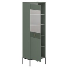 Witryna Maggiore 2D 54x175x39 cm smoke green na czarnych nogach zielona do salonu i jadalni - Miniaturka zdjęcia nr 4