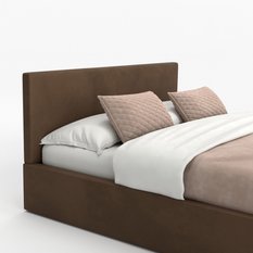 Łóżko tapicerowane do sypialni 180x200x88 cm podwójne z pojemnikiem basic brązowe  - Miniaturka zdjęcia nr 12