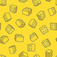 Tapeta Dla Dziecka Kwadratowe ŻÓŁTE Klocki Lego  - Miniaturka zdjęcia nr 7