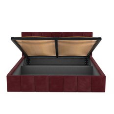 Łóżko tapicerowane 160x200 premium z pojemnikiem do sypialni bordowe wezgłowie 107 cm - Miniaturka zdjęcia nr 12
