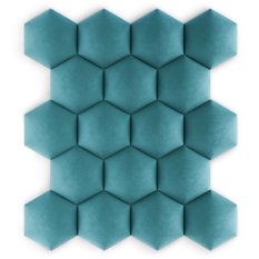 Panele tapicerowane 26x30 cm hexagon magic velvet morski - Miniaturka zdjęcia nr 7