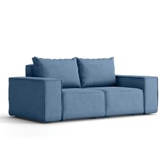 Sofa ogrodowa SONNE 180x73x88 cm dwuosobowa wodoodporna UV + 2 poduszki na taras do ogrodu niebieska