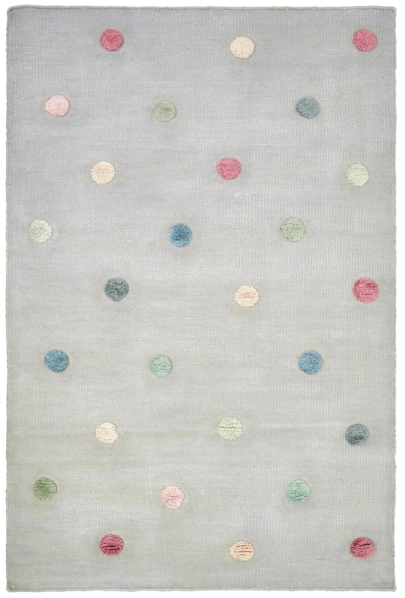 Dywan dziecięcy wełniany Silver Dots 120x180 cm do pokoju dziecięcego szary w kropki