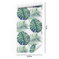 Tapeta W Rolce Malowane LIŚCIE Tropikalne Monstera 53x1000  - Miniaturka zdjęcia nr 2