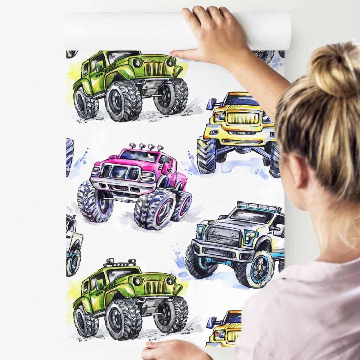 Tapeta Dla Dzieci MONSTER TRUCK Kolorowe Samochody  nr. 4