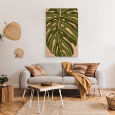 Obraz Do Salonu Liście Tropikalne Monstera Styl Boho Natura 80x120cm - Miniaturka zdjęcia nr 3