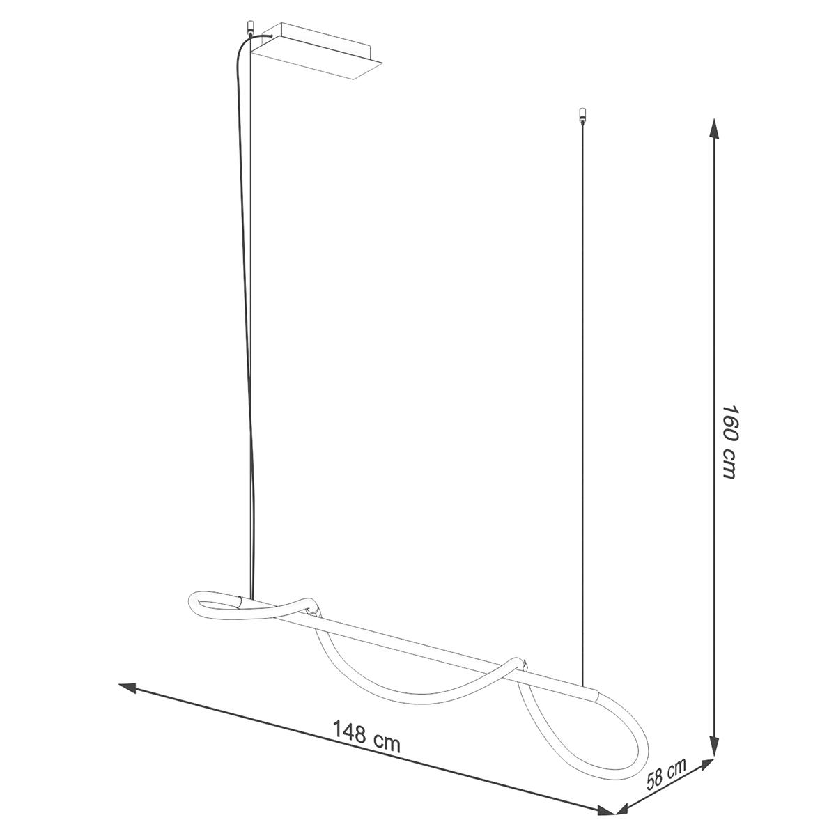 Lampa wisząca GALAKSE 148 czarna LED 2700-6500K 160x58x148cm nowoczesna LED do salonu nr. 9