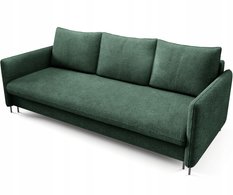 Kanapa BELISSA 216x91x98 cm sofa z funkcją spania z pojemnikiem BOUCLE zielona do salonu - Miniaturka zdjęcia nr 1