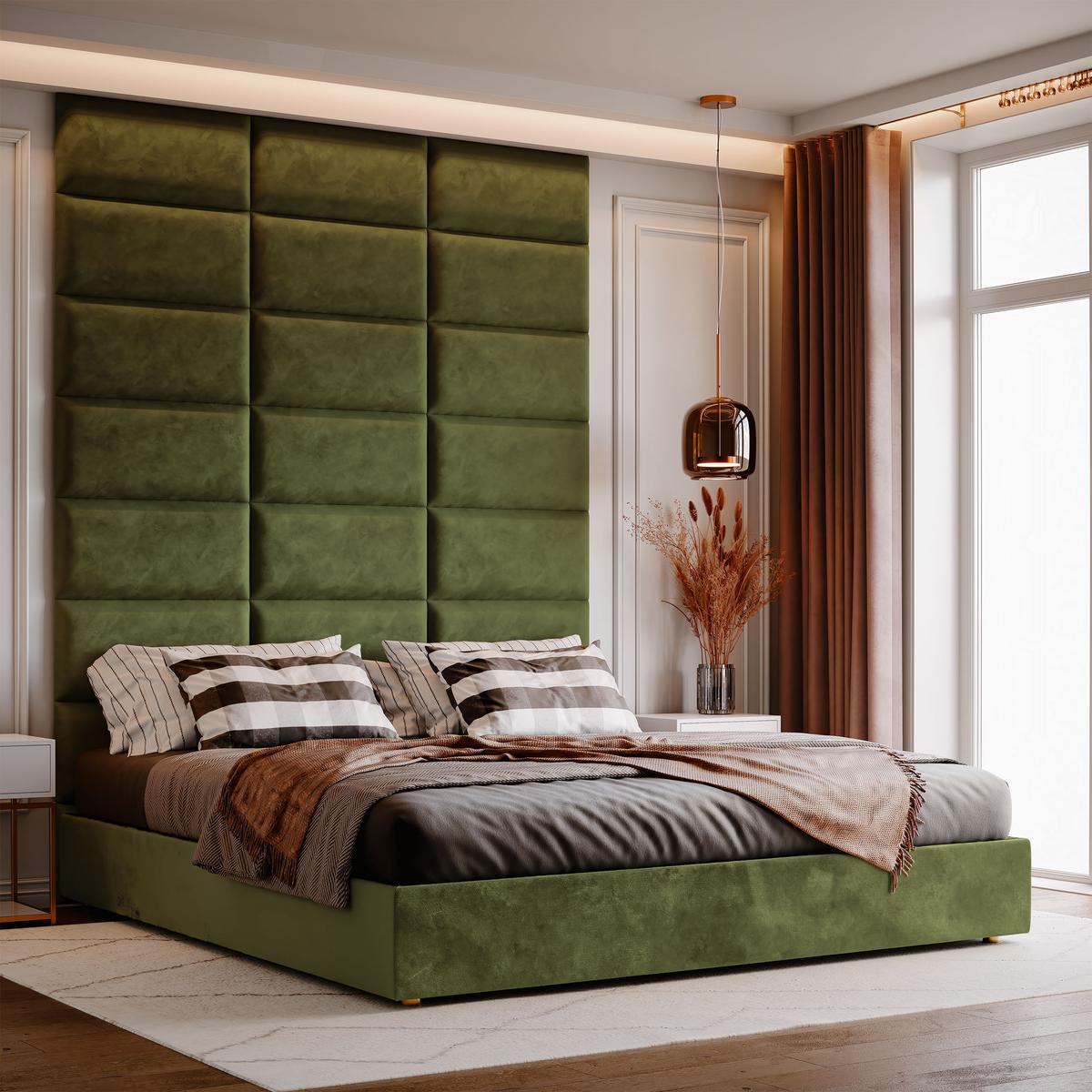 Panele tapicerowane 50x30 na ścianę magic velvet khaki nr. 5