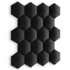 Panele tapicerowane 35x40 hexagon magic velvet czarny - Miniaturka zdjęcia nr 6