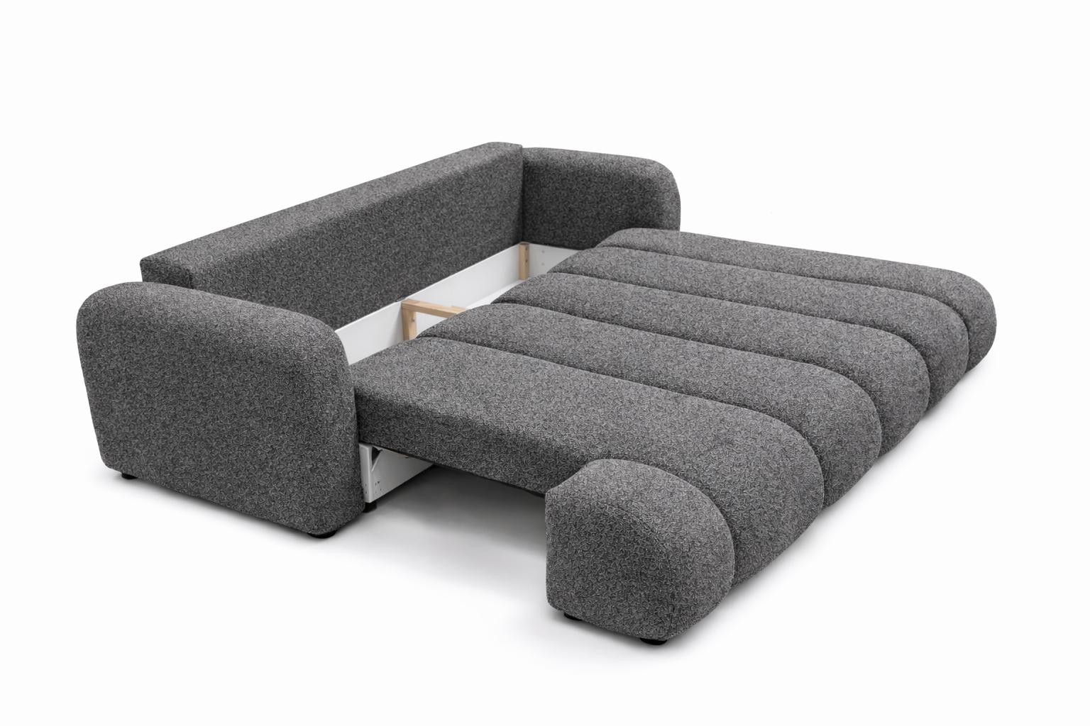 Kanapa z funkcją spania Mediolan 250x112x90 cm rozkładana trzyosobowa sofa tkanina LOOP ciemnoszara nr. 8