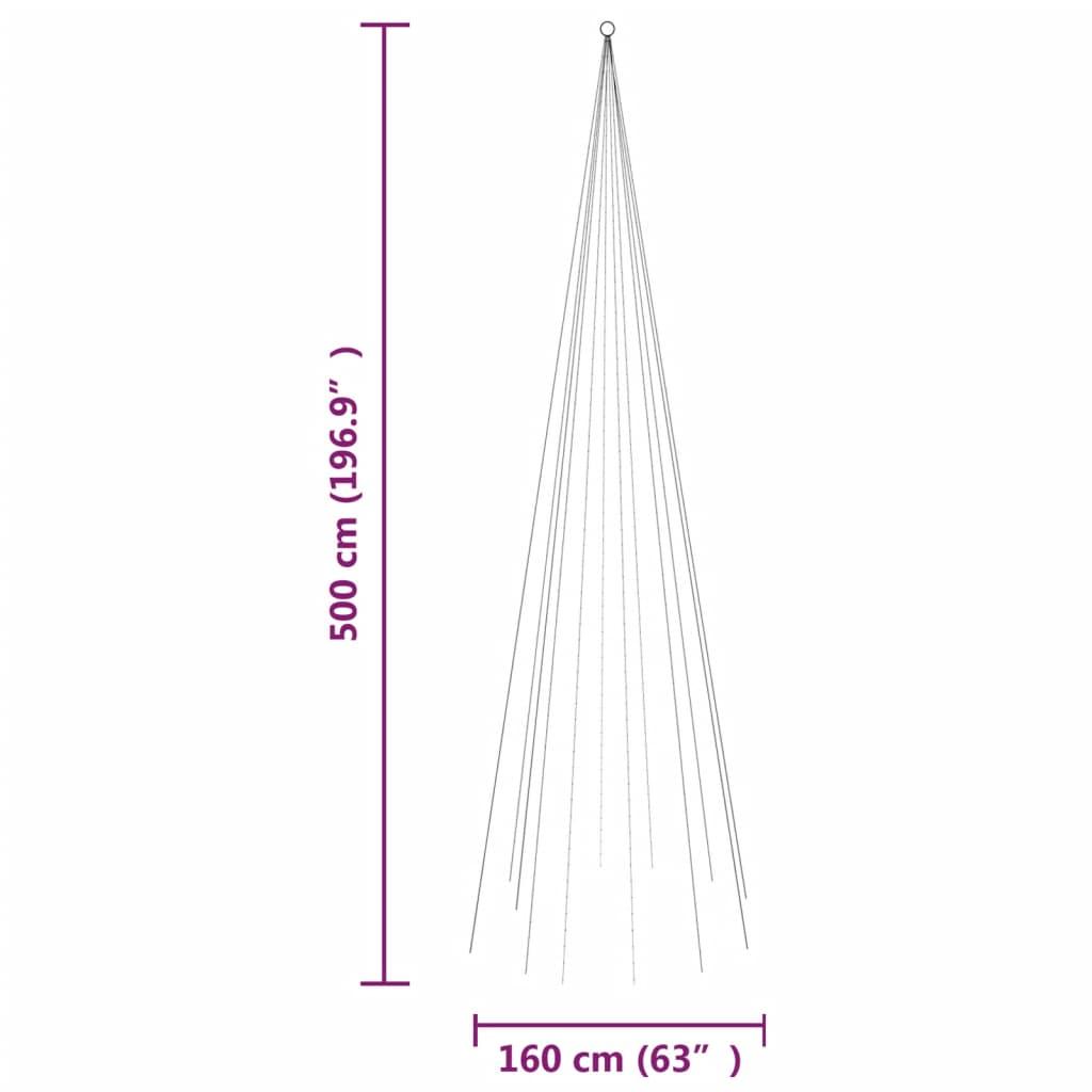 Choinka do montażu na maszcie, 732 niebieskich diod LED, 500 cm nr. 11