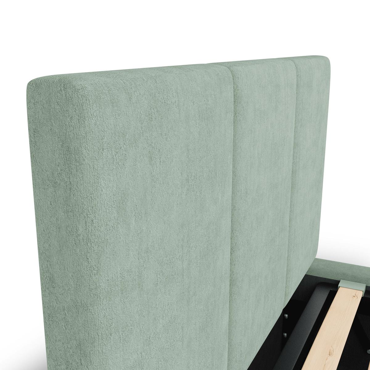 Łóżko Pojedyncze 90x200cm łóżko tapicerowane z pojemnikiem miętowe do sypialni wezgłowie 100 cm nr. 8