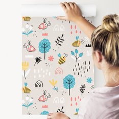 Tapeta Ścienna Dla Dzieci PSZCZÓŁKI Drzewa Kwiaty 53x1000  - Miniaturka zdjęcia nr 4