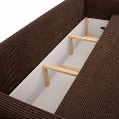 Kanapa rozkładana Verona 248x52x93 cm wersalka z funkcją spania i pojemnikiem sprężyny bonell czekoladowa brąz - Miniaturka zdjęcia nr 6