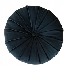Poduszka dekoracyjna ozdobna okrągła welur czarna