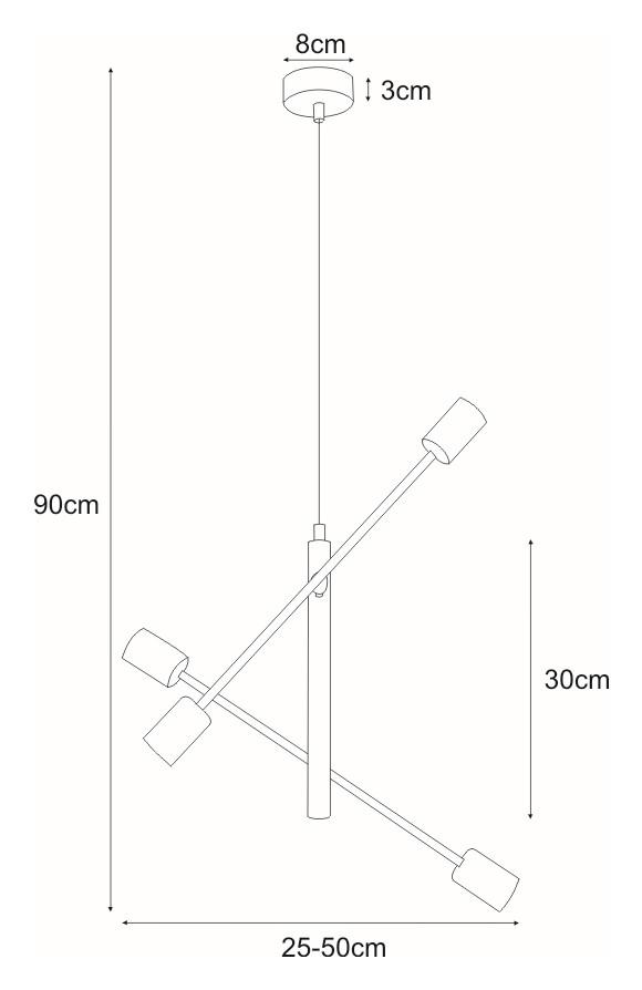 Lampa wisząca K-4750 CAMARA 50x90x50 cm do salonu lub pokoju czarny nr. 2