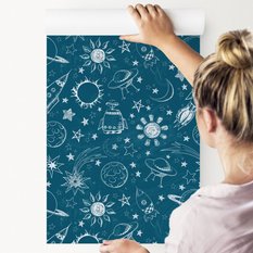 Tapeta Ścienna KOSMOS Gwiazdy Szkic Planety Ozdoba  - Miniaturka zdjęcia nr 4