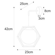 Kinkiet K-4789 FAVO 23x42x25 cm do salonu lub pokoju czarny/biały matowy - Miniaturka zdjęcia nr 4