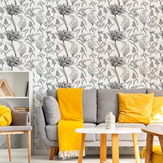 Tapeta W Rolce Polne KWIATY Tulipany Szkic Ozdoba  - Miniaturka zdjęcia nr 3