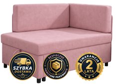 Sofa rozkładana dziecięca Viluś 106x75x80 cm narożnik jednoosobowy do pokoju z funkcją spania i przechowywania dla dzieci różowy