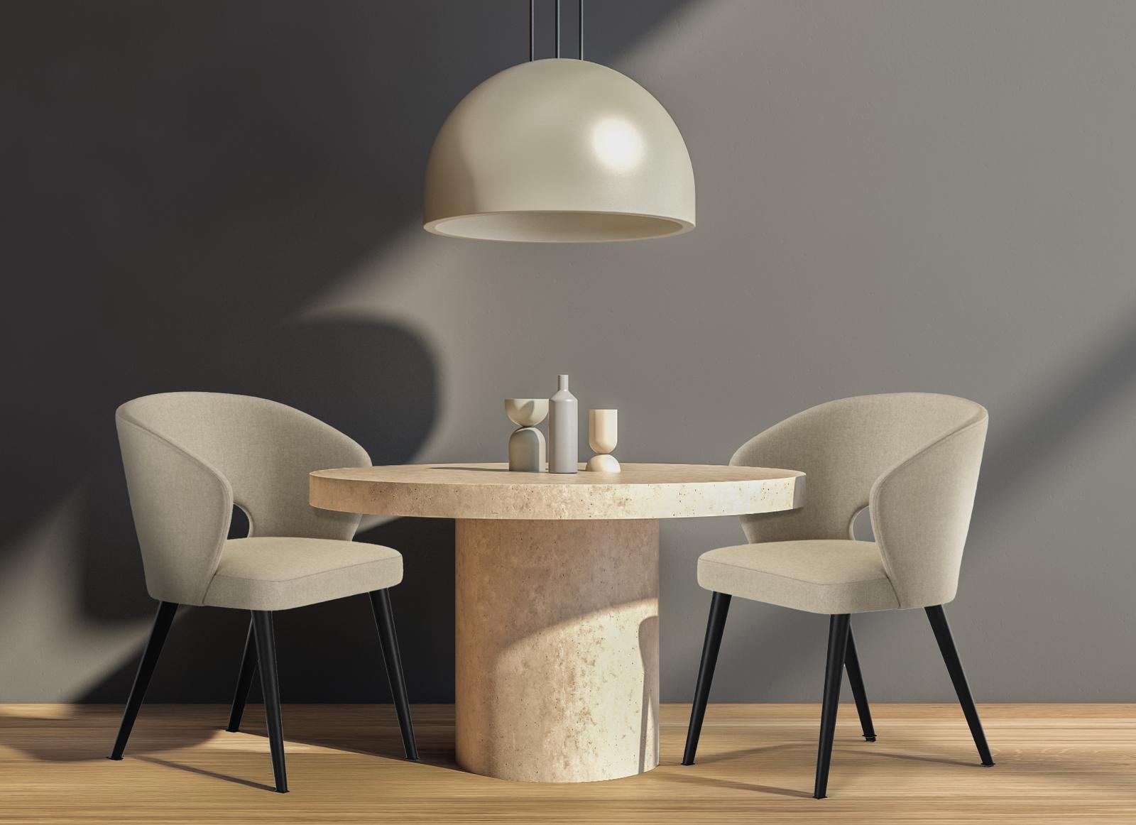 Krzesło DELUXE KR-8 50x60x85 cm welurowe do jadalni beżowy nr. 2