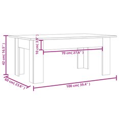 Stolik kawowy 100x60x42 cm brązowy dąb elegancki do salonu - Miniaturka zdjęcia nr 8