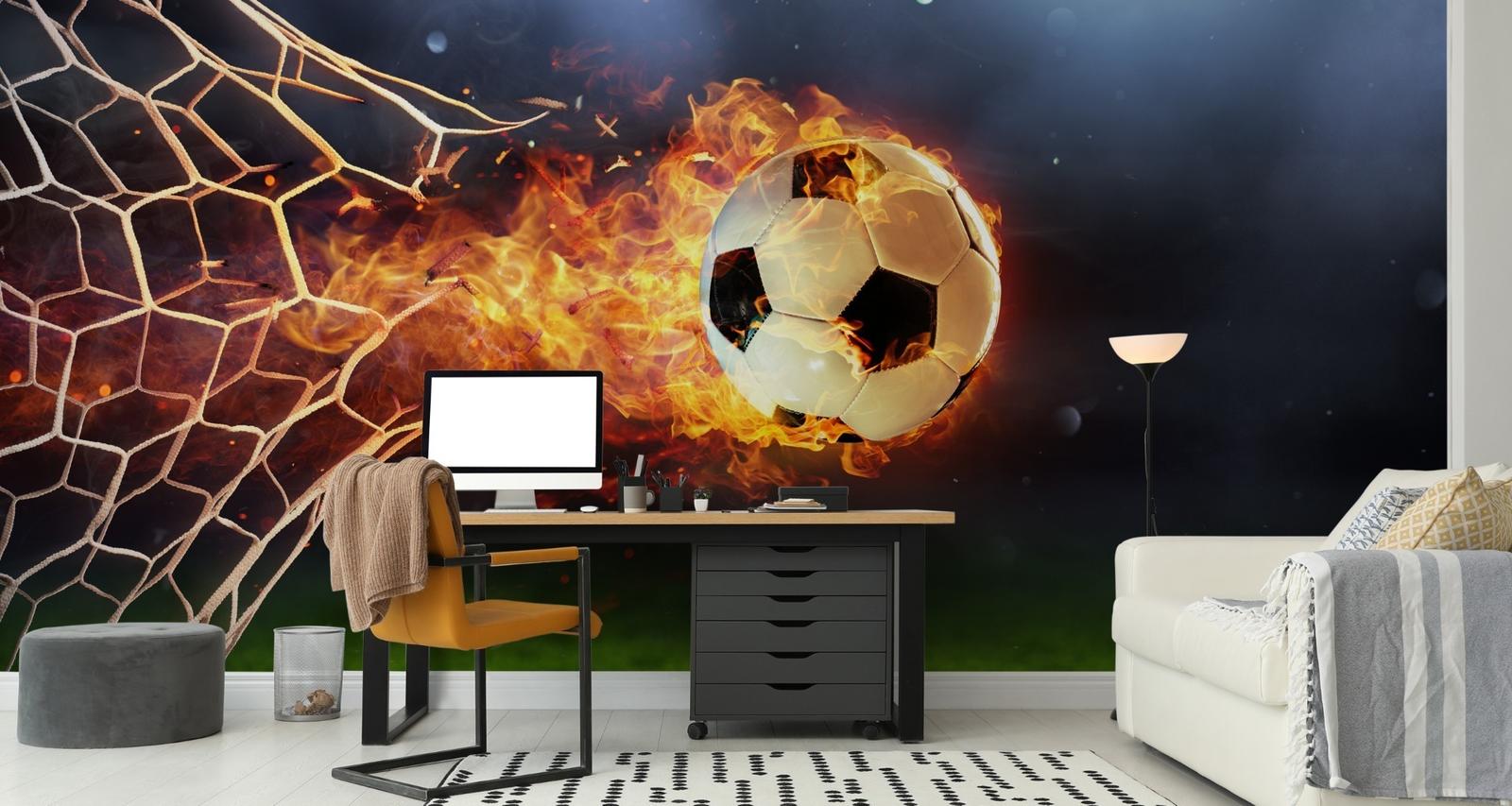 Fototapeta Ścienna PIŁKA NOŻNA Ogień Sport Dekoracja do Pokoju Chłopca nr. 4