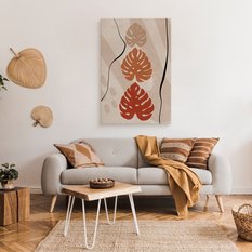 Obraz Do Sypialni Liście Monstery Styl Boho Natura Abstrakcja 80x120cm - Miniaturka zdjęcia nr 3