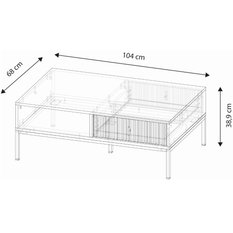 Stolik kawowy Maggiore 104,2 cm do salonu prostokątny czarny złoty - Miniaturka zdjęcia nr 8